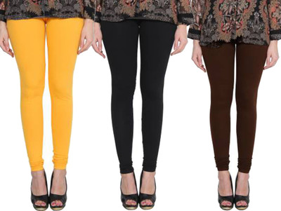 Clarita Churidar  Western Wear Legging(Yellow, Black, Brown, Solid)