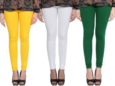 Clarita Churidar  Western Wear Legging(Yellow, White, Dark Green, Solid)