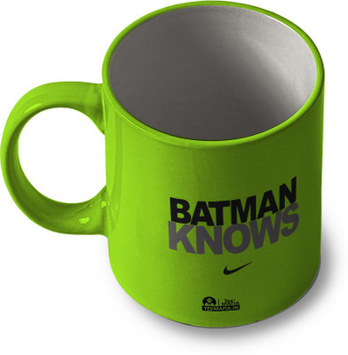 Tee Mafia Batman Fluorescent Green Glossy with Print Ceramic Coffee Mug(330 ml)
