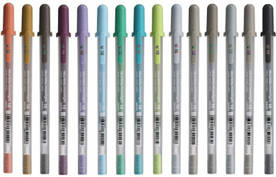 SAKURA Gelly roll moonlight pens Bold nib Nib Sketch Pens(Set of 15, Multicolors)