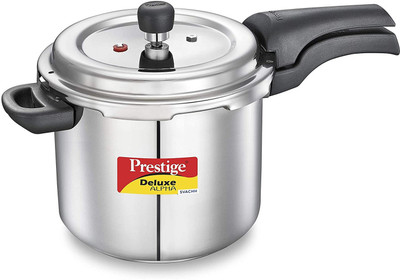 Prestige Svachh Deluxe Alpha 5.5 Litre Stainless Steel Pressure Cooker 5.5 L Outer Lid Induction Bottom Pressure Cooker(Aluminium)