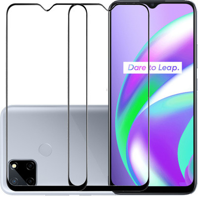 KARTRAY Edge To Edge Tempered Glass for Realme C12(Pack of 2)