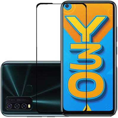 KARTRAY Edge To Edge Tempered Glass for Vivo Y30(Pack of 1)