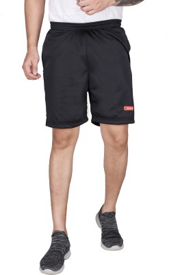 CARLTRON Solid Men Black Sports Shorts