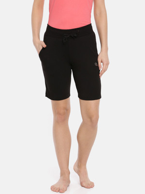 Macrowoman W-Series Solid Women Black Regular Shorts