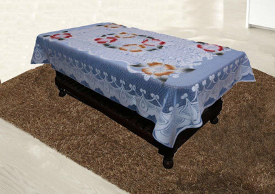 pk craft Embroidered 2 Seater Table Cover(Blue, Cotton)