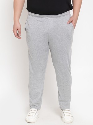 PLUSS Solid Men Grey Track Pants