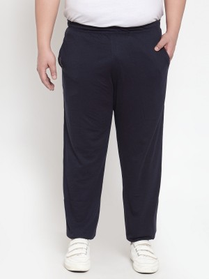 PLUSS Solid Men Blue Track Pants