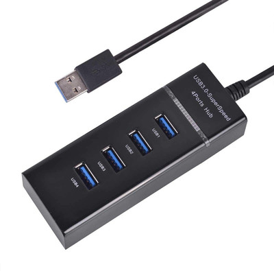 coolcold USB3.0 Hub High Speed 4 Port Hub for pendrive, Card Rader, Speaker, Camera, TV, Mobile, iPhone iPods etc (USB 3.0 4 Port Hub) 4 Port USB Hub(Black)