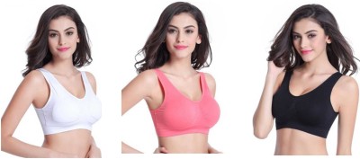 LX PRODUCTS Women Sports Non Padded Bra(White, Pink, Black)