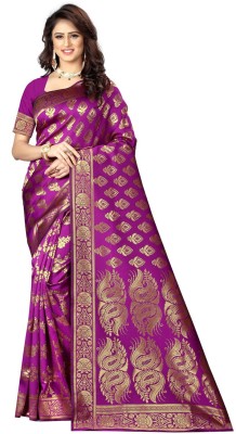 signagraph Woven Banarasi Pure Silk Saree(Purple)