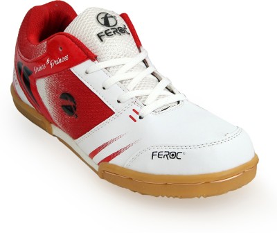 FEROC King White Red Non-Marking Unisex Badminton Shoes For Men(White, Red)
