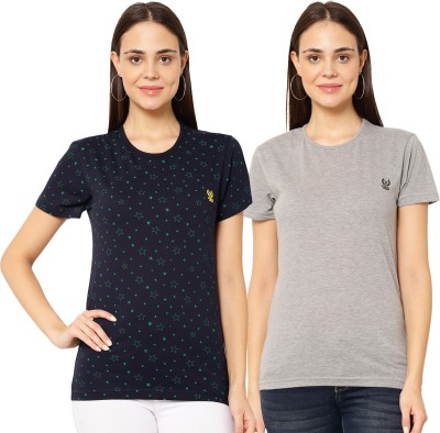 VIMAL JONNEY Solid Women Round Neck Multicolor T-Shirt