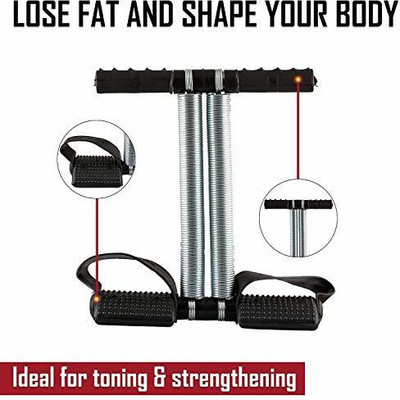 awarefit Double Spring Tummy Trimmer Ab Exerciser Fitness Equipment for men and women Ab Exerciser(Black, Silver)