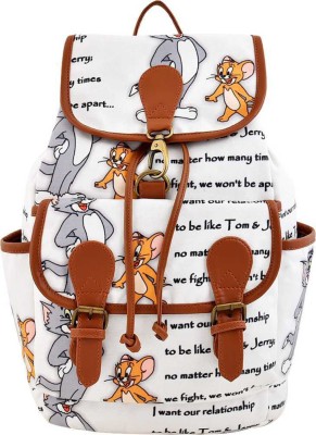Lychee Bags LBBP162 5 L Backpack(White, Beige)
