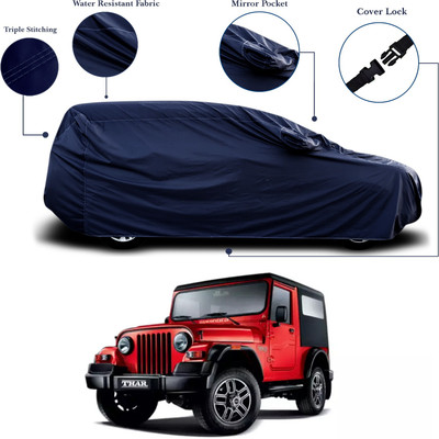 SEBONGO Car Cover For Mahindra Thar (With Mirror Pockets)(Blue)