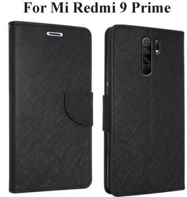 Mehsoos Flip Cover for Redmi 9 Prime, POCO M2, POCO M2 Reloaded(Black, Dual Protection, Pack of: 1)