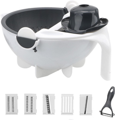 MASX New Design Multifunction Shred and Slice Machine Manual Vegetable Cutter Potato Tomato Shredder Drainage Basket Vegetable & Fruit Grater & Slicer(set of 1)