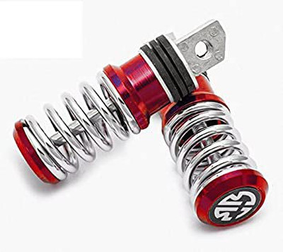HurryUp 20651 Coil Spring Style Bike Foot Pegs (Set Of 2) Red Foot Rest(Red)