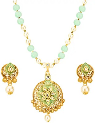 Miraya Brass Green, Gold Jewellery Set(Pack of 1)