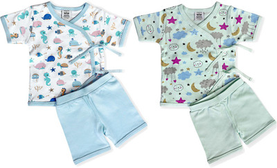 Spenitt - The Healthy Wear Baby Boys & Baby Girls Casual T-shirt Shorts(Sky Blue, Green)