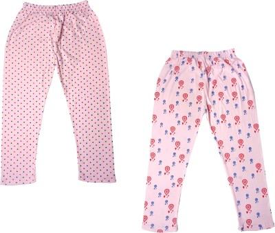 IndiWeaves Capri For Girls Casual Printed Cotton Blend(Pink Pack of 2)