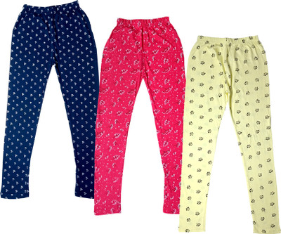 IndiWeaves Legging For Girls(Yellow Pack of 3)