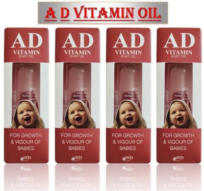 AD VITAMIN ZEEDRUGS FOR GROWTH & VIGOUR OF BABIES MASSAGE OIL,Vitamin A, D, E, and Olive Oil(400 ml)