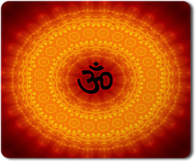 5 ACE Om on Fire Print msd Printed Designer Premium Rubber Base Mouse pad for Laptop|Dekstop-7x8.5 Inches Mousepad(Multicolor)