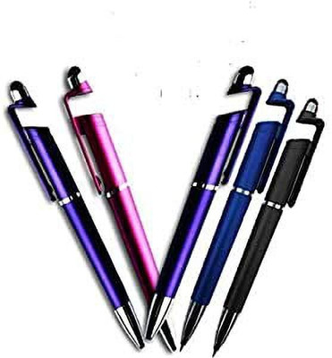 Gadget Zone Pen Stylus Stand 13 Multi-function Pen(Pack of 5, Ink Color - Blue)