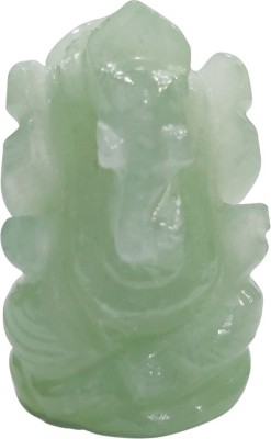 Shubhanjali Green Natural Stone Ganesh - Healing Crystal Stone Gemstone Bala Pocket Ganesha Small Murthi Statue Ganapathi Idol for Gansh Chaturthi Decorative Showpiece  -  5 cm(Crystal, Green)