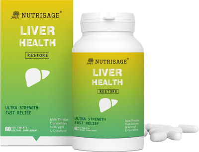 Nutrisage Liver Health Detox, Repair supplement I All Natural Herbal Blend with Milk Thistle(60 Tablets)