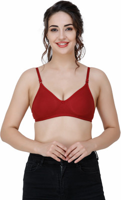 Docare Moulded Women T-Shirt Non Padded Bra(Maroon)