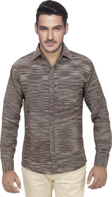 asianjems Men Printed Formal Brown Shirt