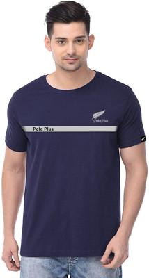 Polo Plus Printed Men Round Neck Blue T-Shirt