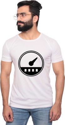 NITYANAND CREATIONS Printed Men Round Neck White, Black T-Shirt