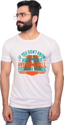 NITYANAND CREATIONS Conversational Men Round Neck Multicolor T-Shirt