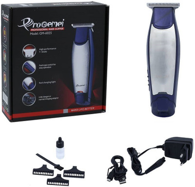 pro gemei GM-6025 Trimmer 30 min  Runtime 2 Length Settings(Blue)