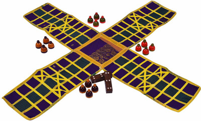 Smartcraft Ludo / Indian Ludo / chausar / Indian Board Game- Multicolor Educational Board Games
