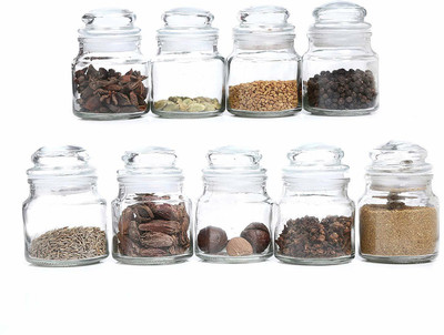 SURYAFASHION Glass Grocery Container  - 100 ml(Pack of 6, Clear)