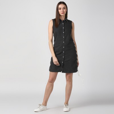 STYLESTONE Women Shirt Black Dress