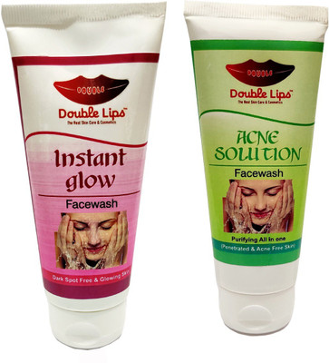 DOUBLE LIPS Instant Glow+Acne Solution Face Care  Face Wash(200 ml)