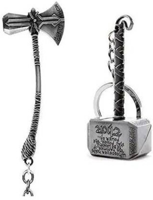 Vishu ENT Thor's Stormbreaker & Hammer (Silver)(Set Of 2) Key Chain Key Chain