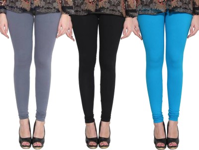 Clarita Churidar  Western Wear Legging(Grey, Black, Light Blue, Solid)