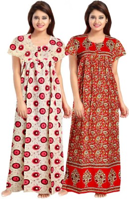 Khushi Handicrafts Women Nighty(Multicolor)