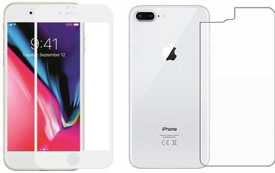 ELEF Front and Back Tempered Glass for Apple iphone 8 Plus Front 11D Full Glue Tempered and Back Flexible Guard (Trink)(Pack of 2)