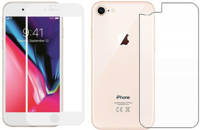 ELEF Front and Back Tempered Glass for Apple iphone 8 Front 11D Full Glue Tempered and Back Flexible Guard (Trink)(Pack of 2)