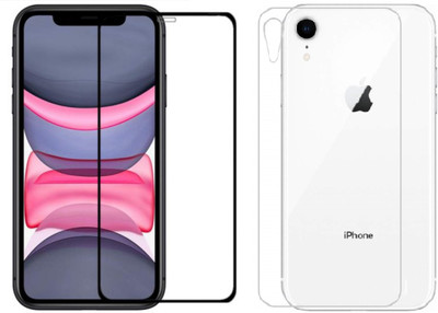 ELEF Front and Back Tempered Glass for Apple iPhone XR Front 11D Tempered Glass and Back Trink(Pack of 2)