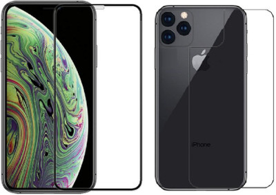 ELEF Front and Back Tempered Glass for Apple iphone 11 Pro Max Front 11D Full Glue Tempered and Back Flexible Guard (Trink)(Pack of 2)