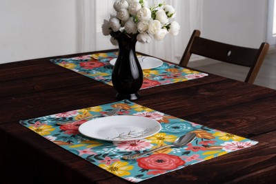 Ixora Decor Rectangular Pack of 6 Table Placemat(Multicolor, Cotton)